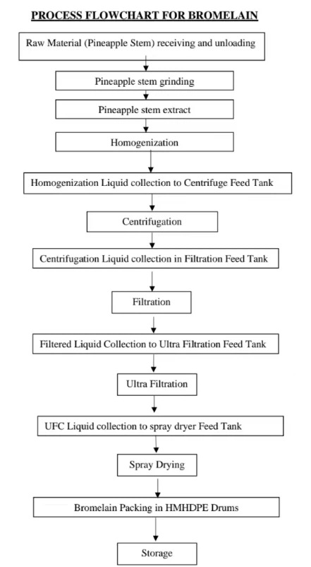 Bromelain Enzyme Powder flowchart Bromelain Enzyme Powder flowchart
