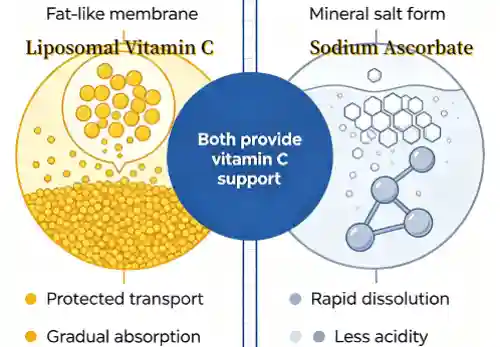 Liposomal Vitamin C Vs Sodium Ascorbate in Supplement Formulation