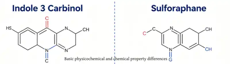 chemical differences between Indole 3 Carbinol and Sulforaphane chemical differences between Indole 3 Carbinol and Sulforaphane